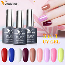 将图片加载到图库查看器,3 in 1 UV Gel Polish One Step Gel Lacquer VENALISA Soak off Organic UV LED Nail Gel Varnish Nail Art Salon New Arrival Varnish