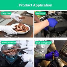 将图片加载到图库查看器,FSUP 100pcs Disposable Nitrile Gloves Work glove Food Cooking Gloves Kitchen Cleaning Universal Household Garden tattoo beauty