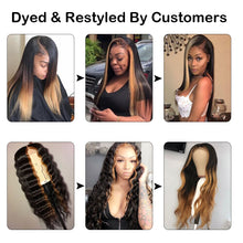 将图片加载到图库查看器,Straight Lace Front Human Hair Wigs Pre plucked HD Transparent Lace Wig With Baby Hair Brazilian Remy Lace Front Closure Wigs