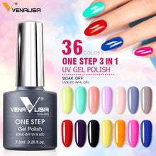 将图片加载到图库查看器,3 in 1 UV Gel Polish One Step Gel Lacquer VENALISA Soak off Organic UV LED Nail Gel Varnish Nail Art Salon New Arrival Varnish