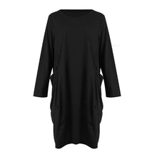 将图片加载到图库查看器,Women Casual Loose Dress with Pocket Ladies Fashion O Neck Long Tops Female T Shirt Dress Streetwear Plus Size 5XL vestidos