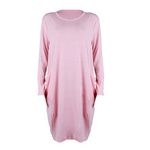 将图片加载到图库查看器,Women Casual Loose Dress with Pocket Ladies Fashion O Neck Long Tops Female T Shirt Dress Streetwear Plus Size 5XL vestidos
