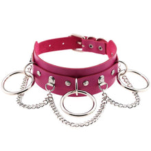 将图片加载到图库查看器,Leather Choker collar for women goth punk choker chain silver color harajuku Collar Sexy Vegan chocker bondage festival jewelry