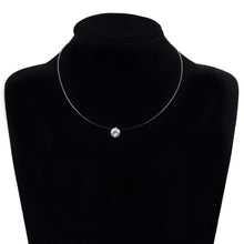 将图片加载到图库查看器,Poputton Female Transparent Fishing Line Necklace Silver Color Invisible Chain Women Rhinestone Choker Necklace Collier Femme