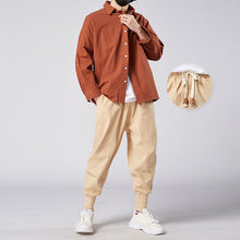 将图片加载到图库查看器,MrGoldenBowl Store Men Harem Pants Japanese Casual Cotton Linen Trouser Man Jogger Pants Chinese Baggy Pants