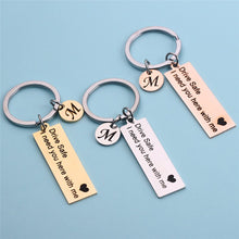 将图片加载到图库查看器,Personalized Drive Safe I Need You Here With Me Couples Keychain Custom A-Z Keychain Husband Boyfriend Gift Stainless Steel