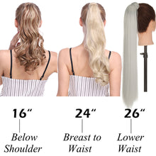 将图片加载到图库查看器,s-noilite 16"/24"/26" long clip in ponytail hair extension wrap around ponytail synthetic fake pony tail hairpiece for women