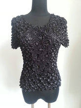 将图片加载到图库查看器,New Women Elastic Popcorn Tops short Sleeve Shirt Coin shirts