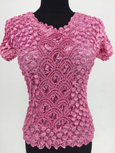 将图片加载到图库查看器,New Women Elastic Popcorn Tops short Sleeve Shirt Coin shirts