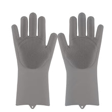 将图片加载到图库查看器,Magic Silicone Dishwashing Scrubber Dish Washing Sponge Rubber Scrub Gloves Kitchen Cleaning 1 Pair