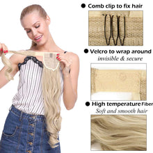 将图片加载到图库查看器，s-noilite 16"/24"/26" long clip in ponytail hair extension wrap around ponytail synthetic fake pony tail hairpiece for women

