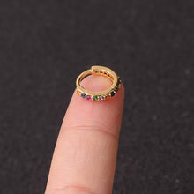 将图片加载到图库查看器，1Pcs 6mm/8mm/10mm CZ Cartilage Earrings Ear Buckle for Women Simple Rainbow Boho Classic Small Earrings Stud Thin Hoops Gift
