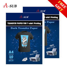 将图片加载到图库查看器，A3/A4 T shirt Transfer paper  for dark color100% Cotton Fabrics Cloth inkjet Printing Design
