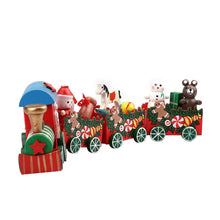 将图片加载到图库查看器，4 Pieces Mini Xmas Train Wood Christmas Decoration Funny For Chirldren New Year's Decor Gift Innocent Kids Toys

