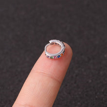 将图片加载到图库查看器，1Pcs 6mm/8mm/10mm CZ Cartilage Earrings Ear Buckle for Women Simple Rainbow Boho Classic Small Earrings Stud Thin Hoops Gift
