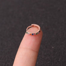 将图片加载到图库查看器，1Pcs 6mm/8mm/10mm CZ Cartilage Earrings Ear Buckle for Women Simple Rainbow Boho Classic Small Earrings Stud Thin Hoops Gift
