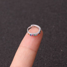 将图片加载到图库查看器，1Pcs 6mm/8mm/10mm CZ Cartilage Earrings Ear Buckle for Women Simple Rainbow Boho Classic Small Earrings Stud Thin Hoops Gift

