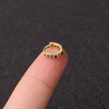 将图片加载到图库查看器，1Pcs 6mm/8mm/10mm CZ Cartilage Earrings Ear Buckle for Women Simple Rainbow Boho Classic Small Earrings Stud Thin Hoops Gift
