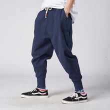 将图片加载到图库查看器，MrGoldenBowl Store Men Harem Pants Japanese Casual Cotton Linen Trouser Man Jogger Pants Chinese Baggy Pants
