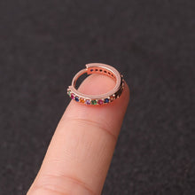 将图片加载到图库查看器，1Pcs 6mm/8mm/10mm CZ Cartilage Earrings Ear Buckle for Women Simple Rainbow Boho Classic Small Earrings Stud Thin Hoops Gift
