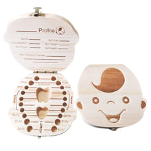 将图片加载到图库查看器，WoodenTeeth Box Kids Tooth Storage Box TeethMilk Teeth Collect Gift Keepsakes Save  Organizer chirldren growth souvenir
