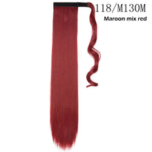 将图片加载到图库查看器，s-noilite 16"/24"/26" long clip in ponytail hair extension wrap around ponytail synthetic fake pony tail hairpiece for women
