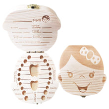 将图片加载到图库查看器，WoodenTeeth Box Kids Tooth Storage Box TeethMilk Teeth Collect Gift Keepsakes Save  Organizer chirldren growth souvenir
