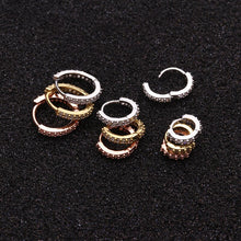 将图片加载到图库查看器，1Pcs 6mm/8mm/10mm CZ Cartilage Earrings Ear Buckle for Women Simple Rainbow Boho Classic Small Earrings Stud Thin Hoops Gift
