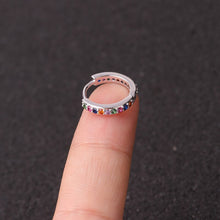 将图片加载到图库查看器，1Pcs 6mm/8mm/10mm CZ Cartilage Earrings Ear Buckle for Women Simple Rainbow Boho Classic Small Earrings Stud Thin Hoops Gift
