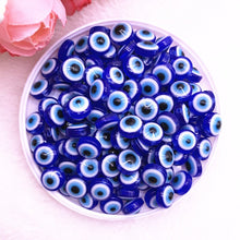将图片加载到图库查看器，NEW 50PCS 8/10mm Oval Beads Evil Eye Resin Spacer Beads for Jewelry Making DIY Bracelet Beads #01
