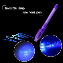 将图片加载到图库查看器，Luminous Light Pen Invisible Ink Magic UV Light Money Detector Pen 2 In 1 Combo Purple Light Drawing Learning Education For Kids
