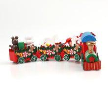 将图片加载到图库查看器，4 Pieces Mini Xmas Train Wood Christmas Decoration Funny For Chirldren New Year's Decor Gift Innocent Kids Toys
