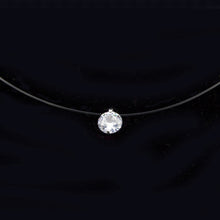 将图片加载到图库查看器，Poputton Female Transparent Fishing Line Necklace Silver Color Invisible Chain Women Rhinestone Choker Necklace Collier Femme
