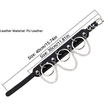 将图片加载到图库查看器，Leather Choker collar for women goth punk choker chain silver color harajuku Collar Sexy Vegan  chocker bondage festival jewelry
