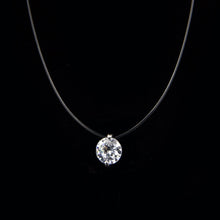 将图片加载到图库查看器，Poputton Female Transparent Fishing Line Necklace Silver Color Invisible Chain Women Rhinestone Choker Necklace Collier Femme
