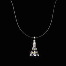 将图片加载到图库查看器，Poputton Female Transparent Fishing Line Necklace Silver Color Invisible Chain Women Rhinestone Choker Necklace Collier Femme
