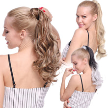 将图片加载到图库查看器，s-noilite 16"/24"/26" long clip in ponytail hair extension wrap around ponytail synthetic fake pony tail hairpiece for women
