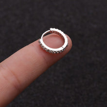 将图片加载到图库查看器，1Pcs 6mm/8mm/10mm CZ Cartilage Earrings Ear Buckle for Women Simple Rainbow Boho Classic Small Earrings Stud Thin Hoops Gift
