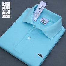 将图片加载到图库查看器，Men Summer Polo Shirt Brand Fashion Cotton Short Sleeve Polo Crocodile Shirts Male Solid Jersey Breathable Tops Tees 321
