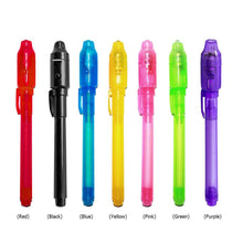将图片加载到图库查看器，Luminous Light Pen Invisible Ink Magic UV Light Money Detector Pen 2 In 1 Combo Purple Light Drawing Learning Education For Kids
