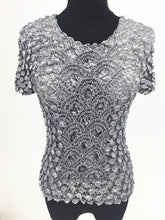 将图片加载到图库查看器，New Women Elastic Popcorn Tops short Sleeve Shirt Coin shirts
