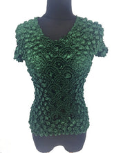 将图片加载到图库查看器，New Women Elastic Popcorn Tops short Sleeve Shirt Coin shirts
