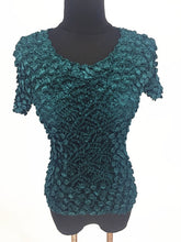 将图片加载到图库查看器，New Women Elastic Popcorn Tops short Sleeve Shirt Coin shirts
