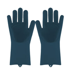 将图片加载到图库查看器，Magic Silicone Dishwashing Scrubber Dish Washing Sponge Rubber Scrub Gloves Kitchen Cleaning 1 Pair
