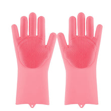 将图片加载到图库查看器，Magic Silicone Dishwashing Scrubber Dish Washing Sponge Rubber Scrub Gloves Kitchen Cleaning 1 Pair

